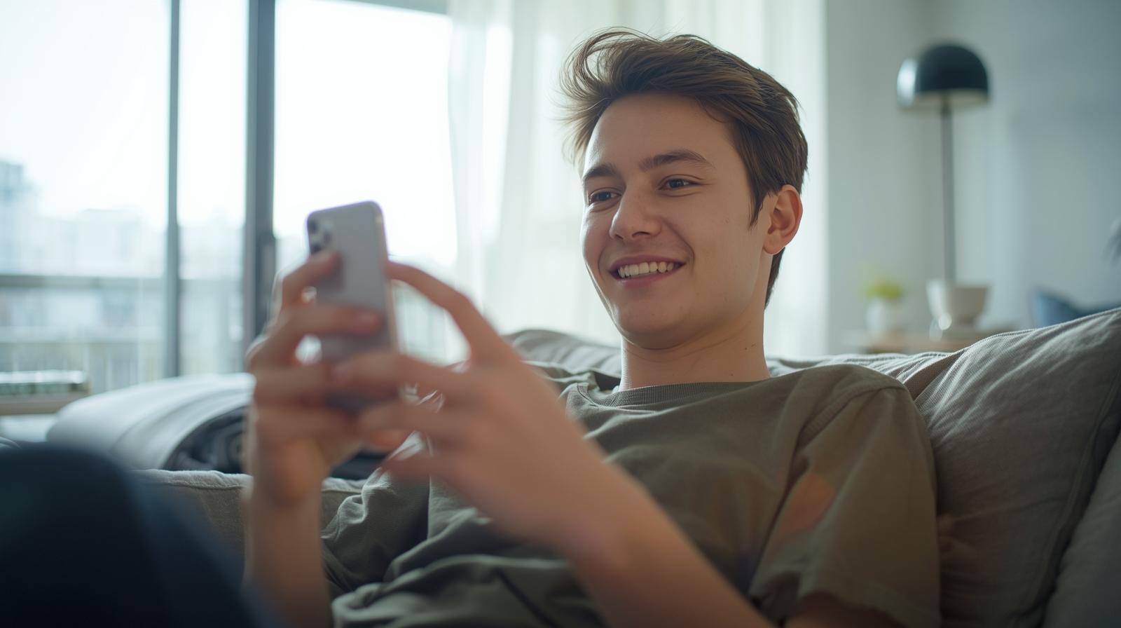 Relaxed player enjoying digital entertainment at home in a bright modern setting - How 55five Wealth Transforms Casual Play into Entertainment with Earning Potential